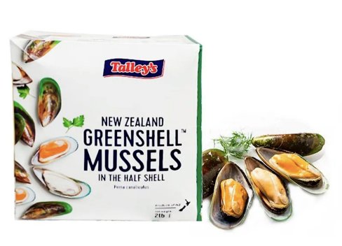 Green Shells Mussels Frozen 1kg Nea Zealand