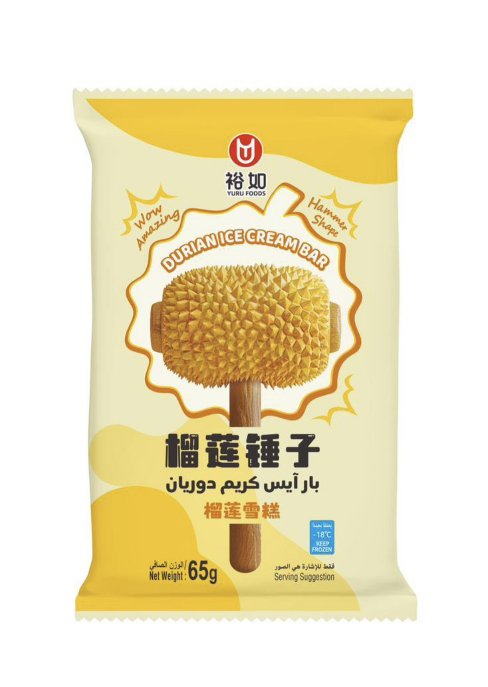 Durian Ice Cream Bar Hammer Shaped 65gm YURU China