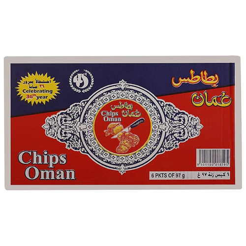Oman Chips Chili Flavour 97gm x 6pkts